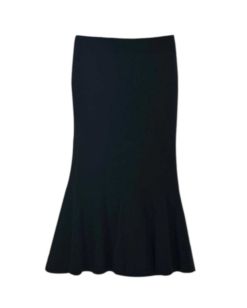 KNIT FLARED MIDI SKIRT