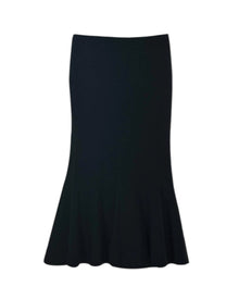 KNIT FLARED MIDI SKIRT