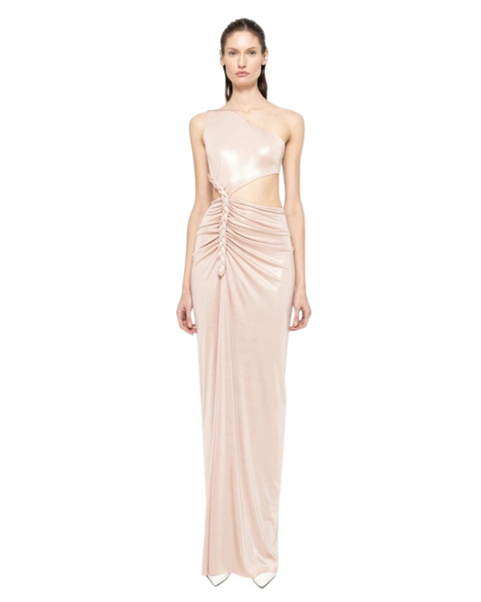 KNOTTED CUTOUT DRAPE GOWN