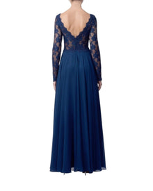 LACE-BODICE LONG SLEEVE GOWN