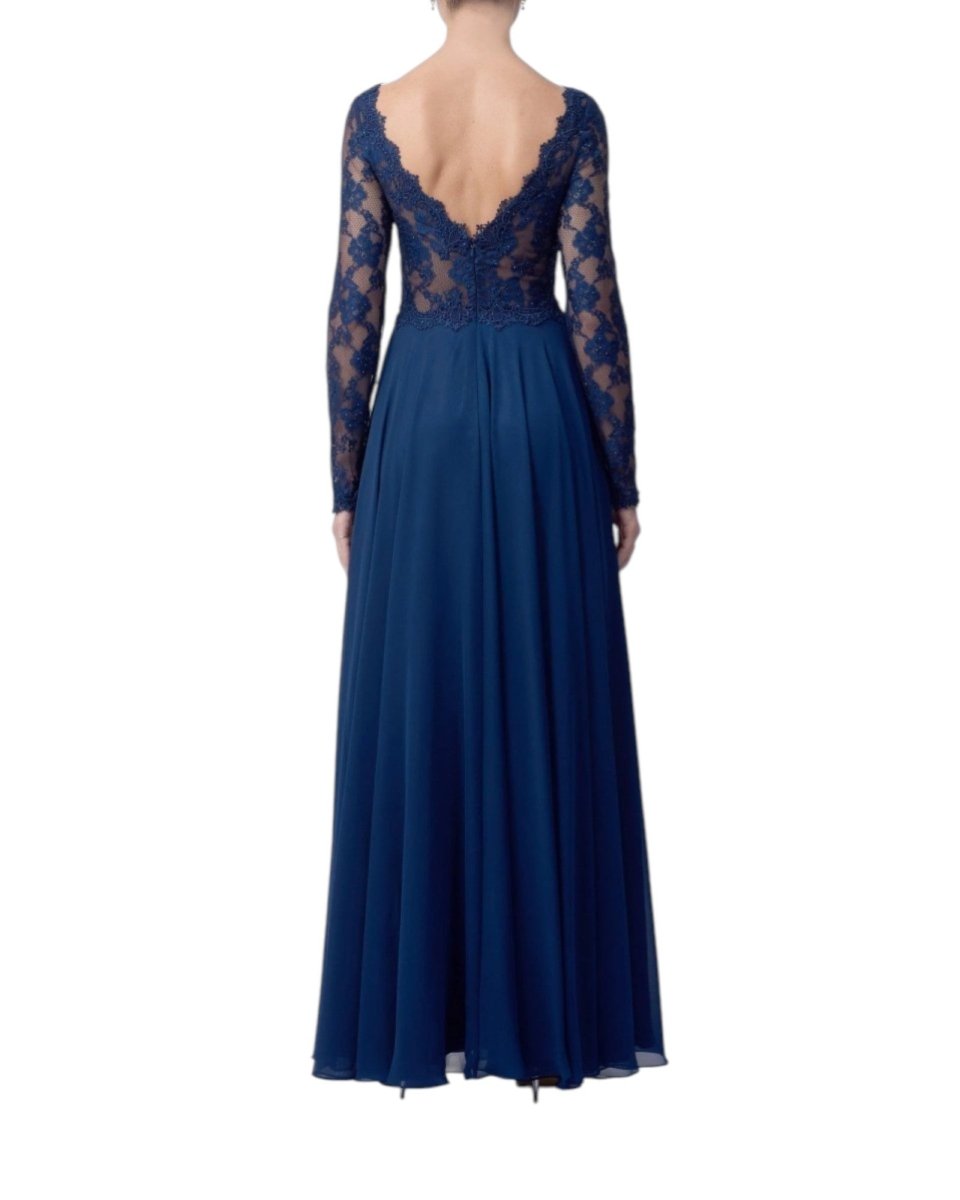 LACE - BODICE LONG SLEEVE GOWN