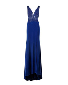 LACE BODICE SATIN GOWN