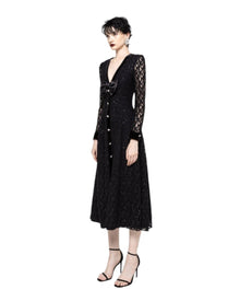 LACE BUTTON-DOWN GOWN