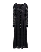 LACE BUTTON - DOWN GOWN - Nakhle.Ets - Dresses