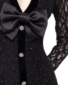 LACE BUTTON-DOWN GOWN
