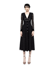 LACE BUTTON-DOWN GOWN