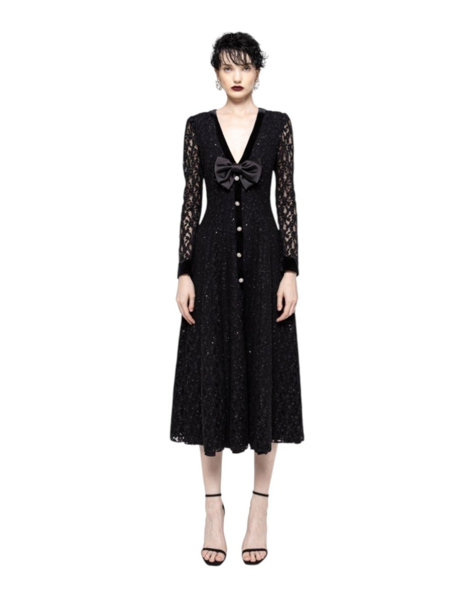 LACE BUTTON-DOWN GOWN