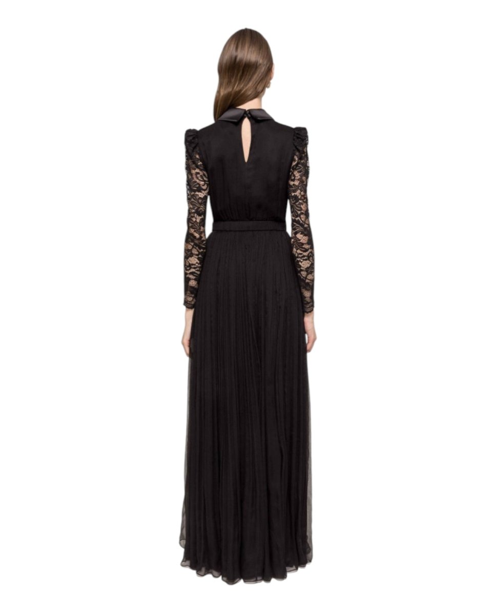 LACE PLEATED LONG GOWN - Nakhle.Ets - Dresses