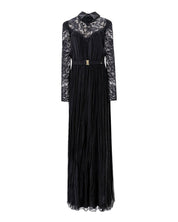 LACE PLEATED LONG GOWN - Nakhle.Ets - Dresses