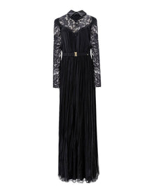 LACE PLEATED LONG GOWN