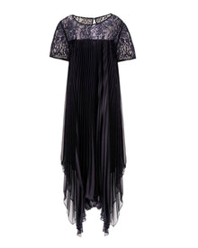LACE PLEATED MIDI DRESS