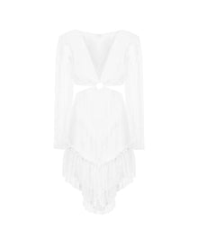LACE RING-CUT MINI DRESS