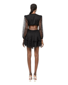 LACE RING-CUT MINI DRESS