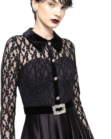 LACE SATIN MIDI DRESS