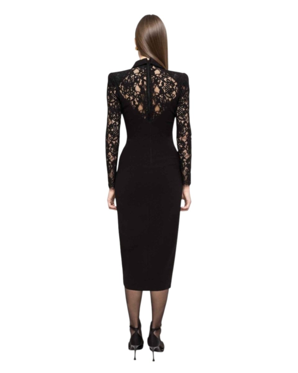 LACE SLEEVE BLAZER DRESS - Nakhle.Ets - Dresses