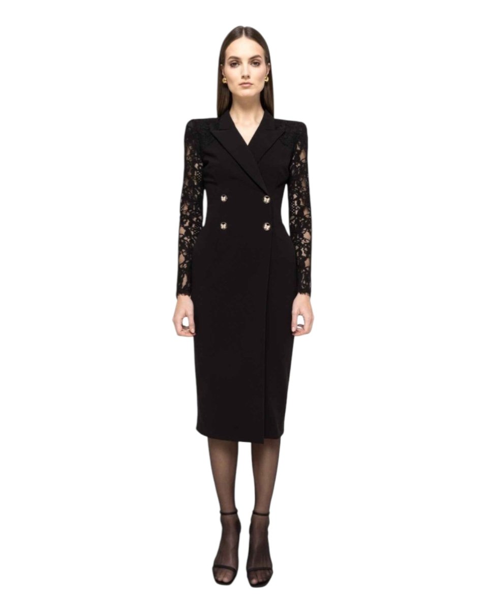 LACE SLEEVE BLAZER DRESS