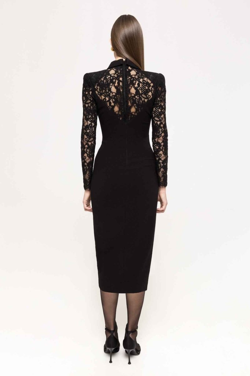 LACE SLEEVE BLAZER DRESS