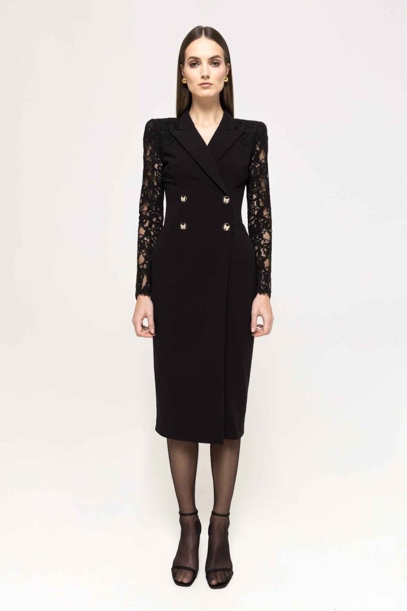 LACE SLEEVE BLAZER DRESS
