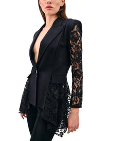 LACE-SLEEVE TAILORED BLAZER