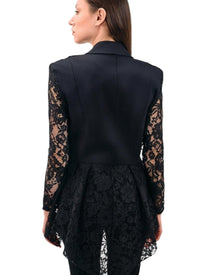 LACE-SLEEVE TAILORED BLAZER