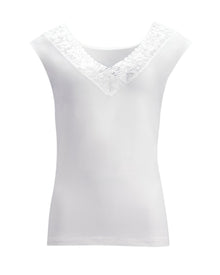 LACE-TRIMMED SLEEVELESS TOP