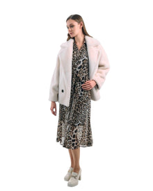 LEOPARD PRINT LONG-SLEEVE WRAP DRESS