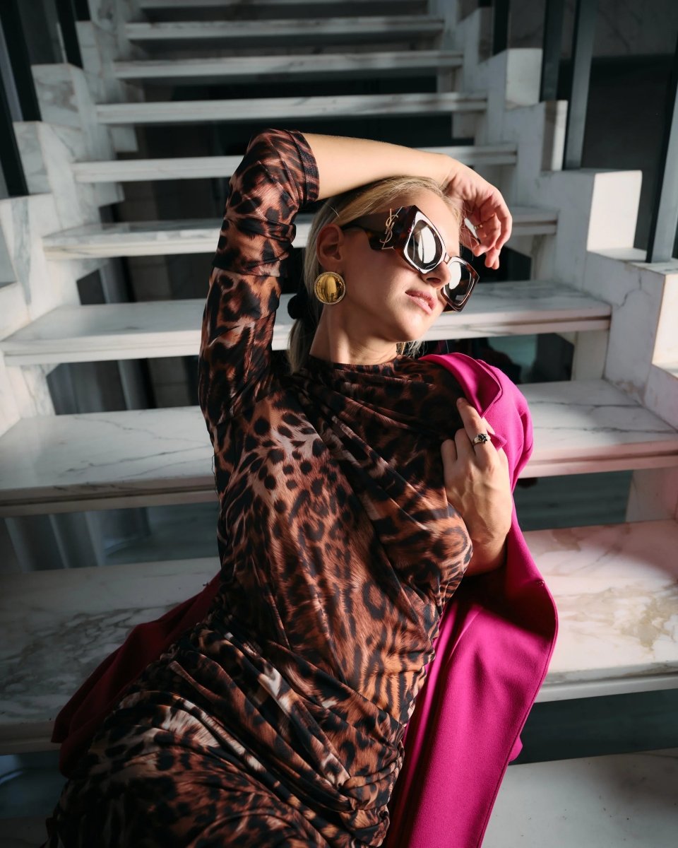 LEOPARD PRINT MESH TWO - PIECE SET - Nakhle.Ets - ensemble