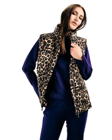 LEOPARD PRINT PUFFER VEST