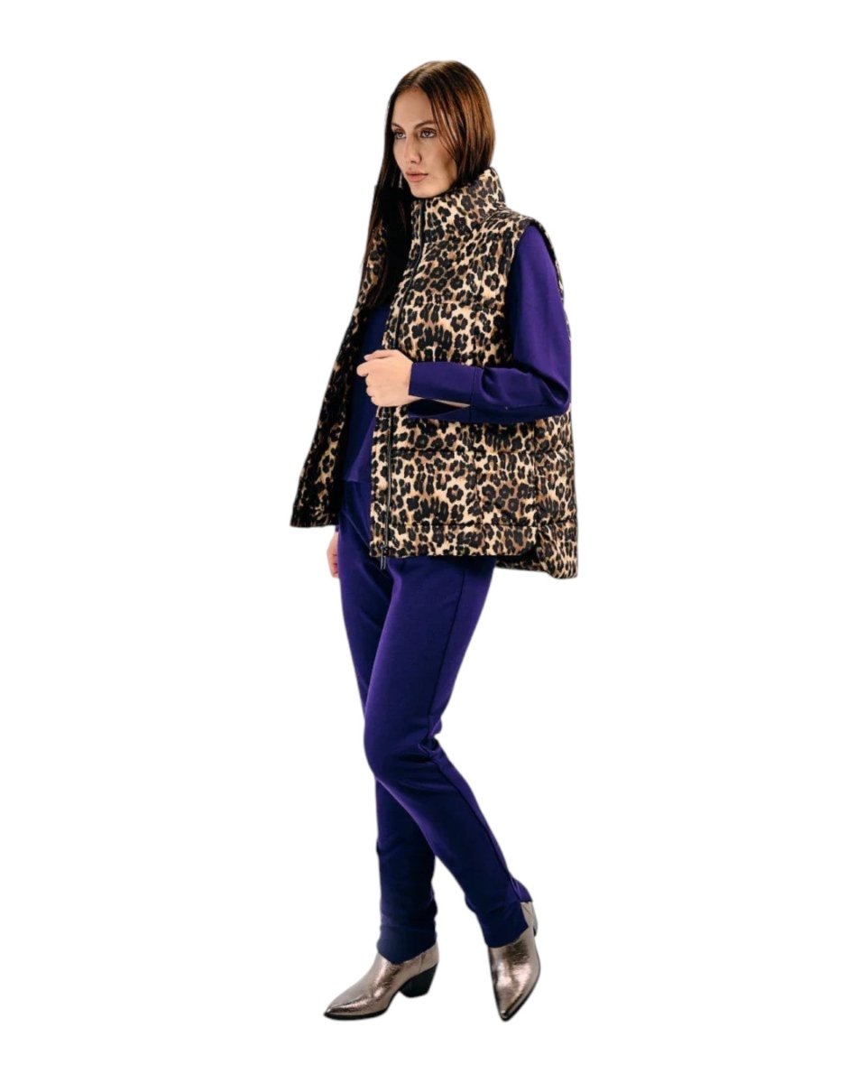 LEOPARD PRINT PUFFER VEST