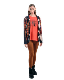 LONG-SLEEVE GRAPHIC BLOUSE
