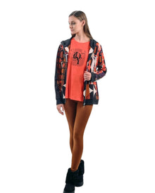 LONG-SLEEVE GRAPHIC BLOUSE