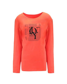 LONG-SLEEVE GRAPHIC BLOUSE
