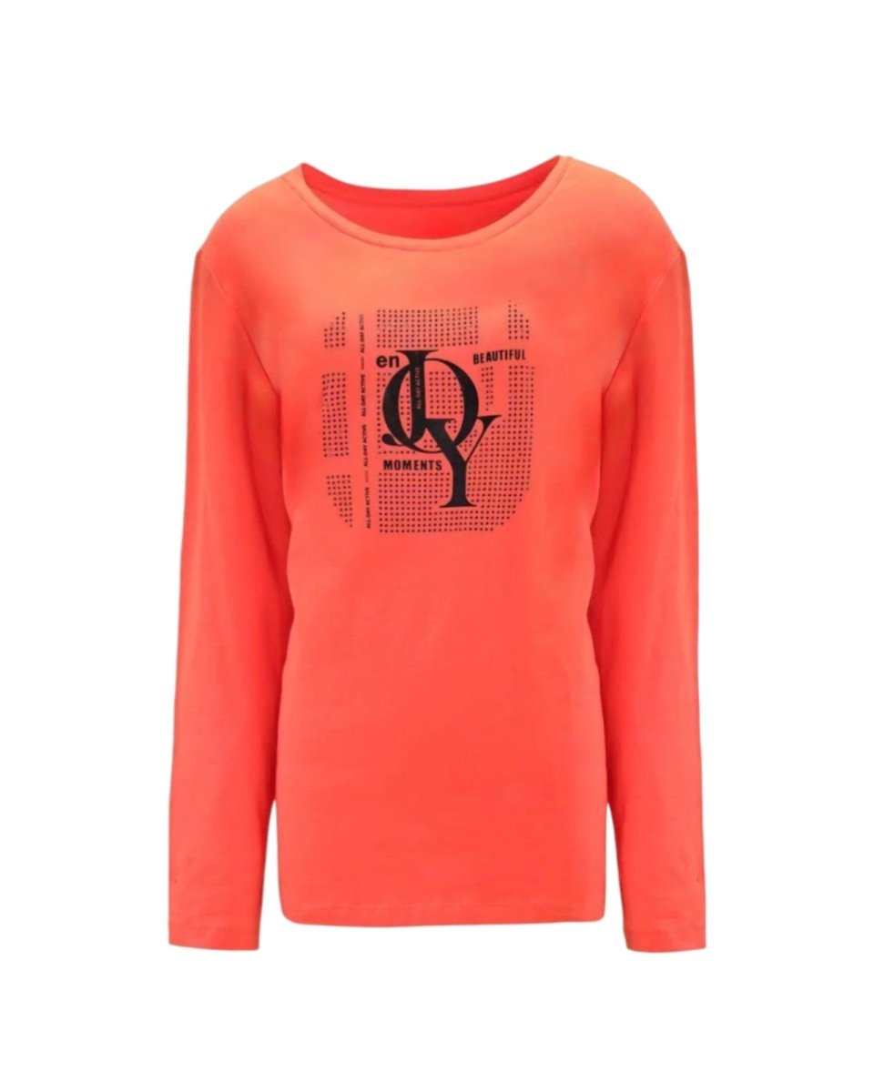 LONG-SLEEVE GRAPHIC BLOUSE