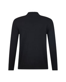 LONG SLEEVE TIE-NECK SWEATER