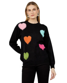LOVE MOTIF KNIT SWEATER