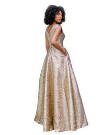LUMINOUS METALLIC GOWN