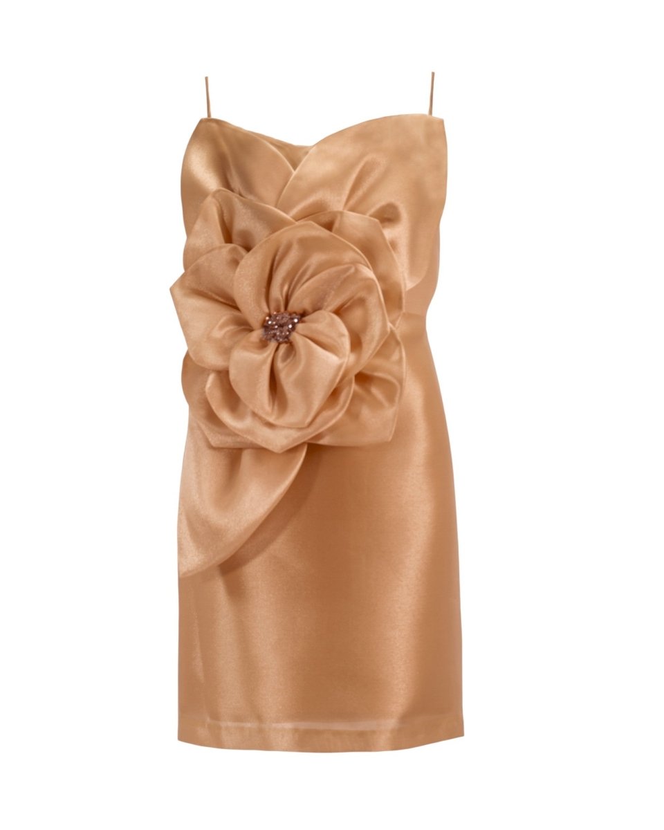 LUXE SATIN FLORAL MIDI DRESS - Nakhle.Ets - Dresses
