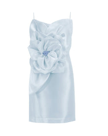 LUXE SATIN FLORAL MIDI DRESS