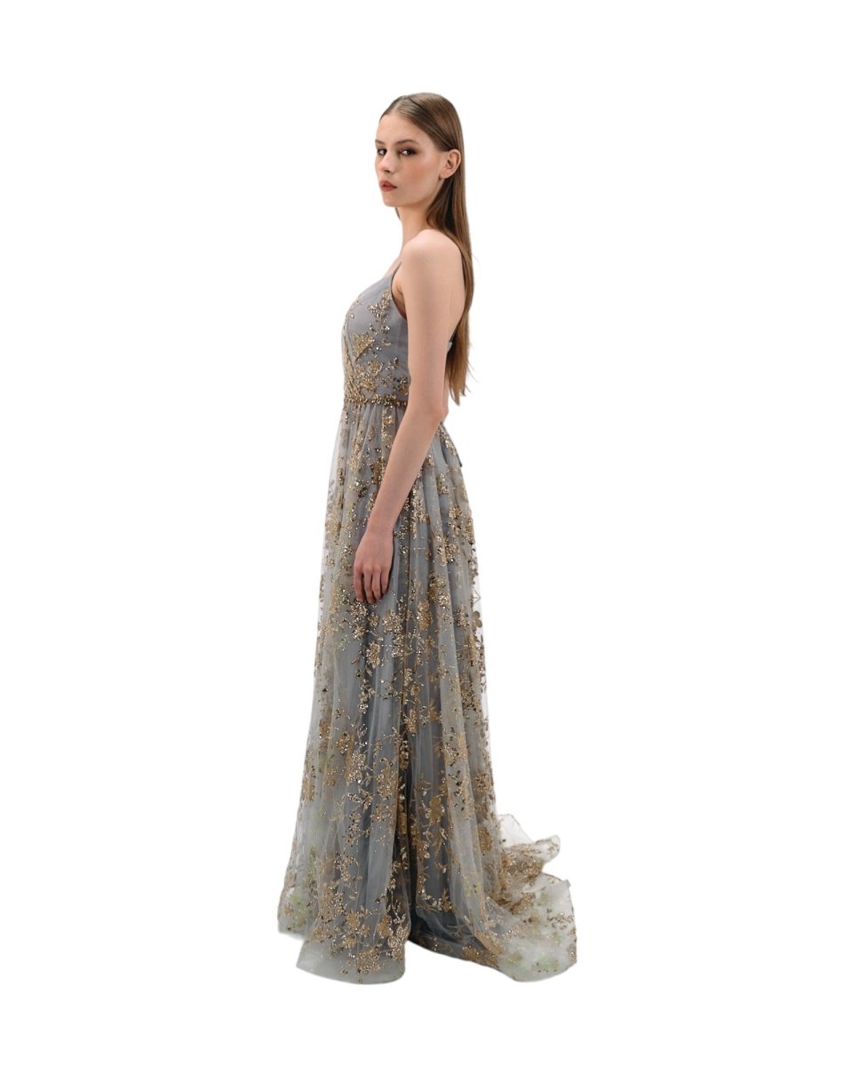 LUXURIOUS EMBROIDERED LACE GOWN