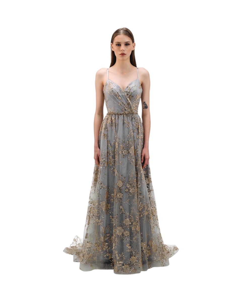 LUXURIOUS EMBROIDERED LACE GOWN