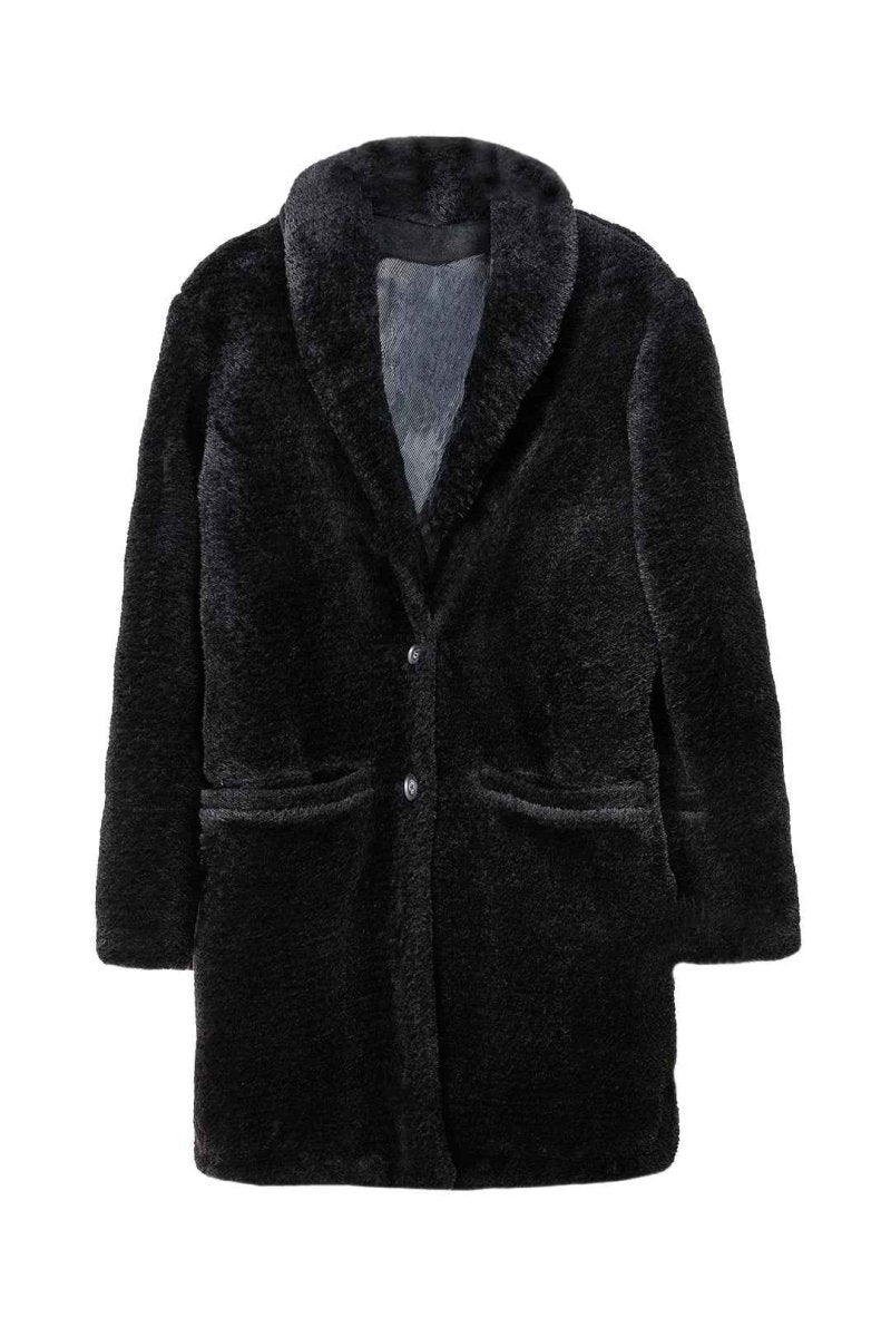 LUXURY BLACK FAUX FUR COAT - Nakhle.Ets - Jackets