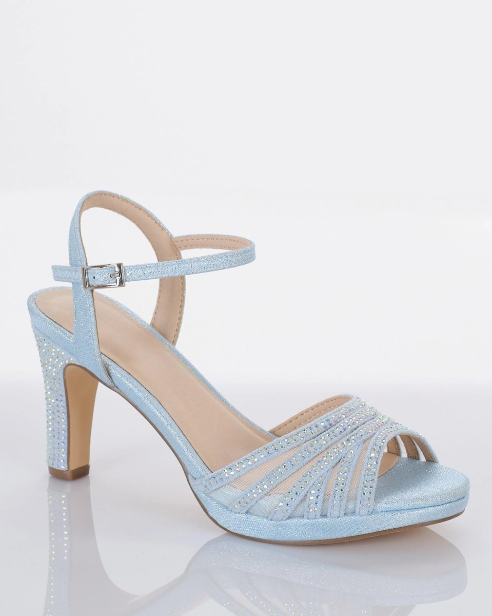 MESH STRAP SPARKLE HEEL