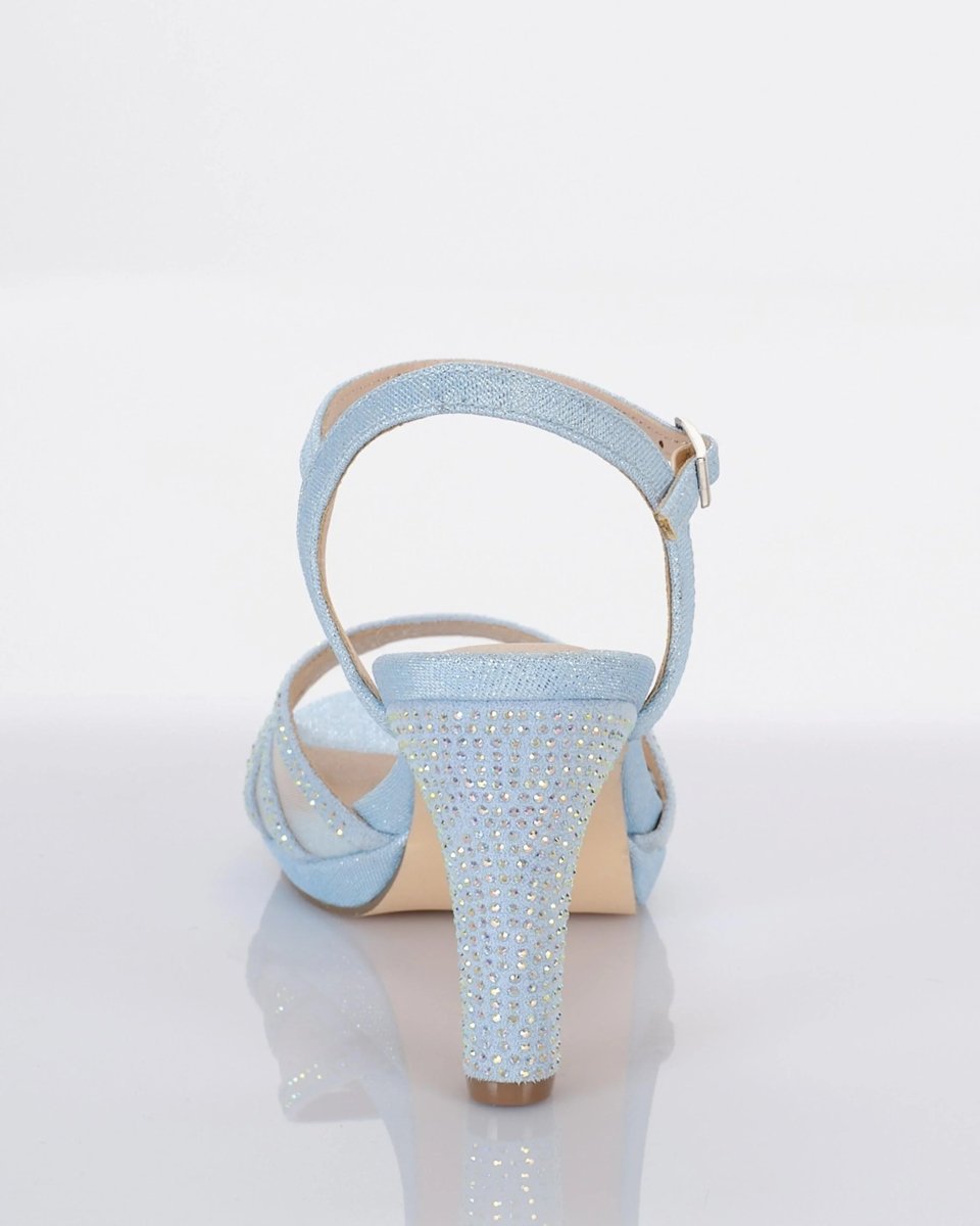 MESH STRAP SPARKLE HEEL