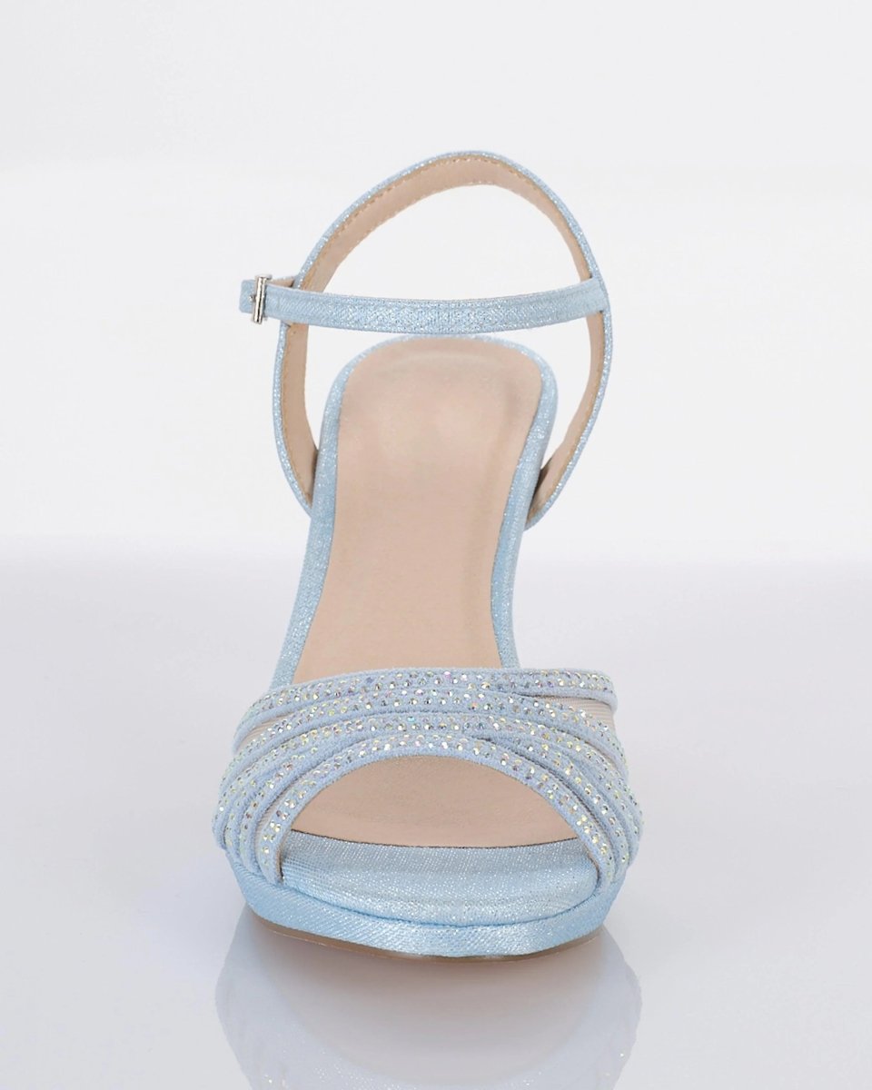 MESH STRAP SPARKLE HEEL