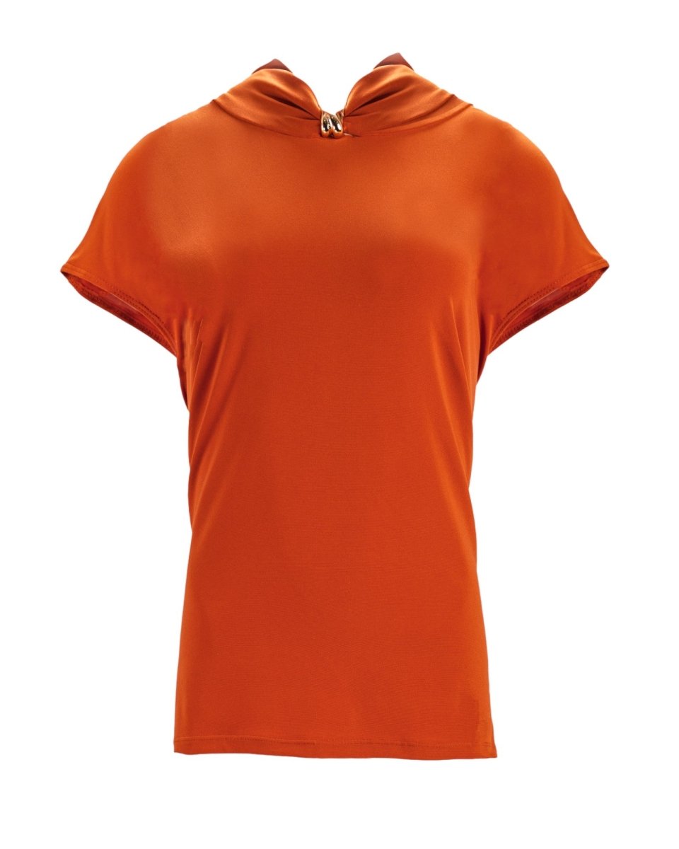 METAL NECK DETAIL BLOUSE - Nakhle.Ets - Blouse