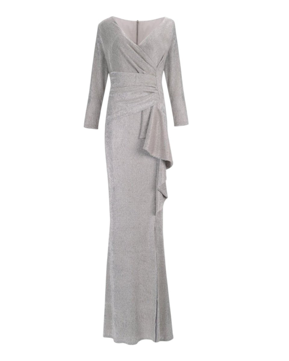 METALLIC DRAPED GOWN