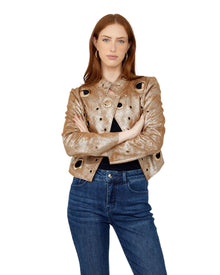 METALLIC EYELET JACKET