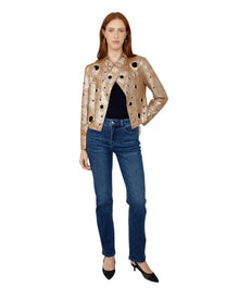 METALLIC EYELET JACKET