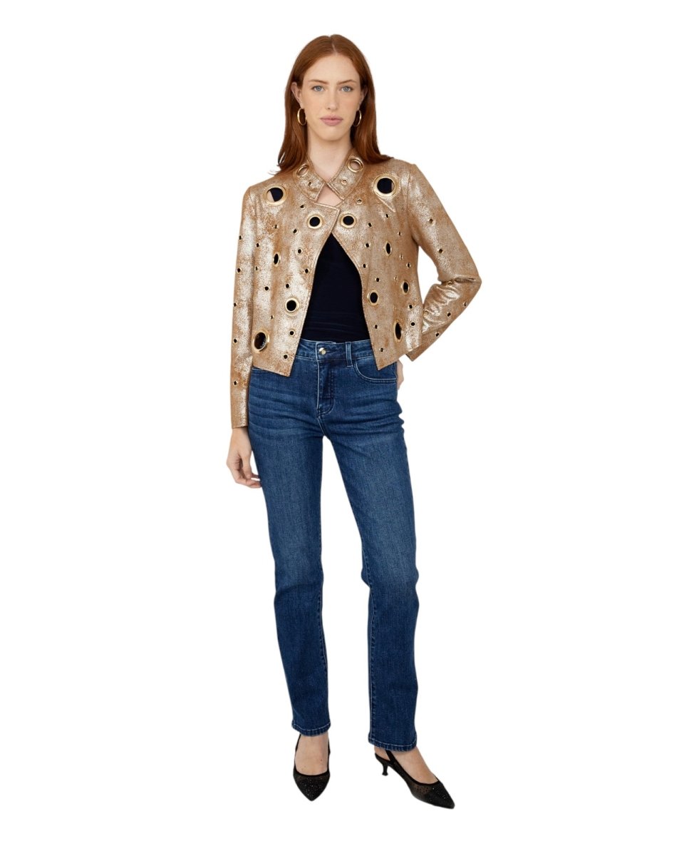 METALLIC EYELET JACKET