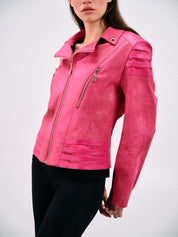METALLIC MOTO JACKET - Nakhle.Ets - Jackets